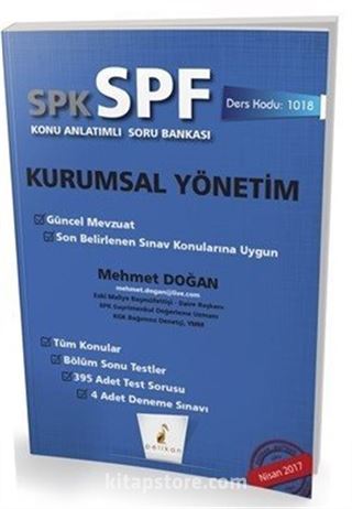 SPK - SPF Kurumsal Yönetim Konu Anlatımlı Soru Bankası 1018