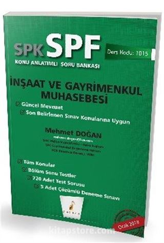 SPK - SPF İnşaat ve Gayrimenkul Muhasebesi Konu Anlatımlı Soru Bankası 1015