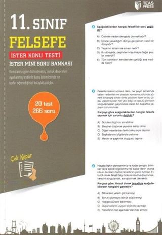 11. Sınıf Felsefe Yaprak Test Çek Kopar