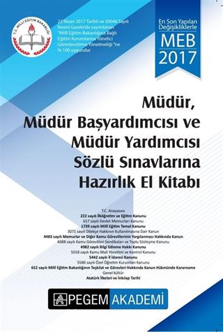 2017 Müdür, Müdür Başyardımcısı ve Müdür Yardımcısı Sözlü Sınavlarına Hazırlık El Kitabı