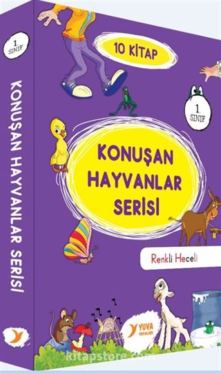 Konuşan Hayvanlar Serisi Renkli Heceli (10 Kitap) (1. Sınıf)