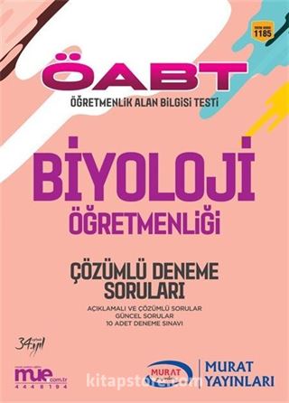 2017 ÖABT Biyoloji Öğretmenliği Çözümlü Deneme Soruları (10 Adet ) (Kod:1185)