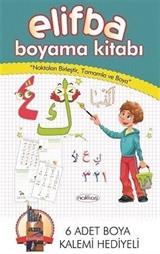 Elifba Boyama Kitabı (6 Adet Boyama Kalemi Hediyeli)