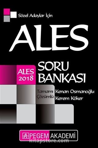 2018 ALES Sözel Adaylar için Tamamı Çözümlü Soru Bankası