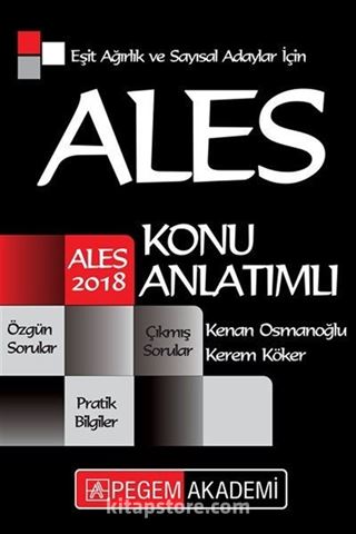 2018 ALES Eşit Ağırlık ve Sayısal Adaylar için Konu Anlatımlı