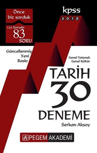 2018 KPSS Genel Yetenek Genel Kültür Tarih 30 Deneme