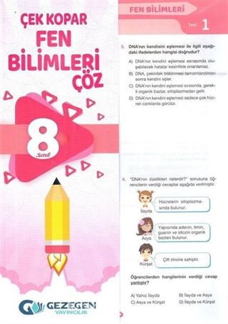 8. Sınıf Fen Bilimleri Çek Kopar Yaprak Test