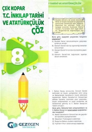 8. Sınıf T.C. İnkılap Tarihi ve Atatürkçülük Çek Kopar Yaprak Test