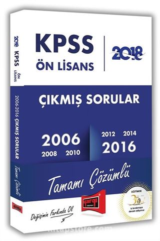 2018 KPSS Ön Lisans Tamamı Çözümlü 2006-2016 Çıkmış Sorular