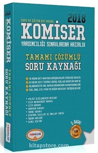 2018 Komiser Yardımcılığı Sınavlarına Hazırlık Çözümlü Soru Kaynağı