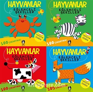 Hayvanlar Eğlenceli Şekiller Set (4 Kitap)