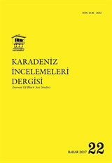 Karadeniz İncelemeleri Dergisi Sayı:22 Bahar 2016