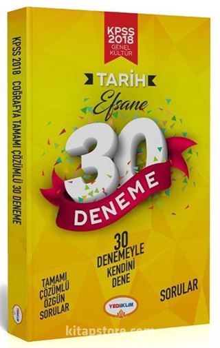 2018 KPSS Genel Kültür Tarih Efsane 30 Deneme