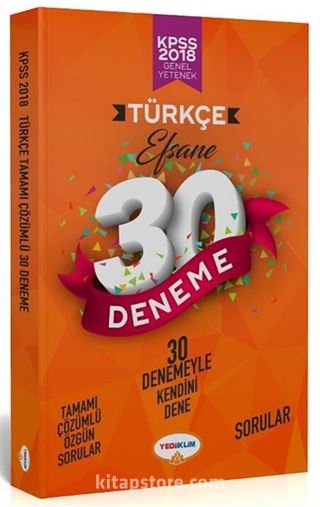 2018 KPSS Genel Yetenek Türkçe Efsane 30 Deneme