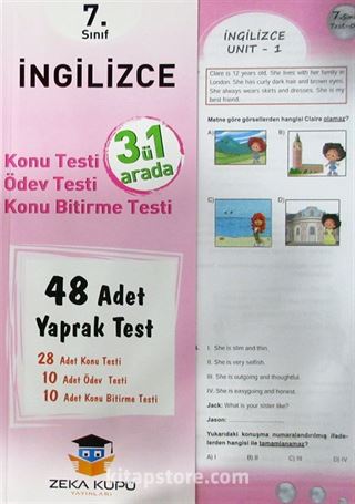 7. Sınıf İngilizce Yaprak Test (48 Adet)