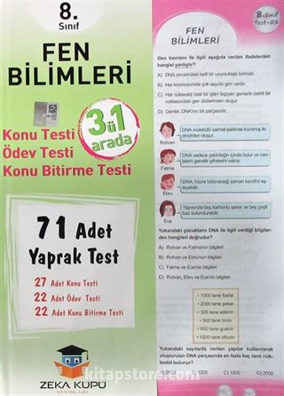 8. Sınıf Fen Bilimleri Yaprak Test (71 Adet)