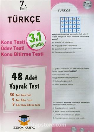 7. Sınıf Türkçe Yaprak Test (48 Adet)