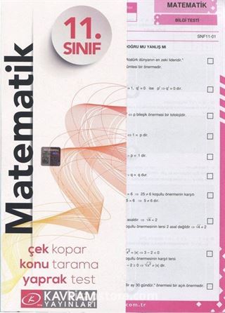 11. Sınıf Matematik Yaprak Testi