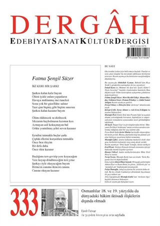 Dergah Edebiyat Sanat Kültür Dergisi Sayı 333 Kasım 2017