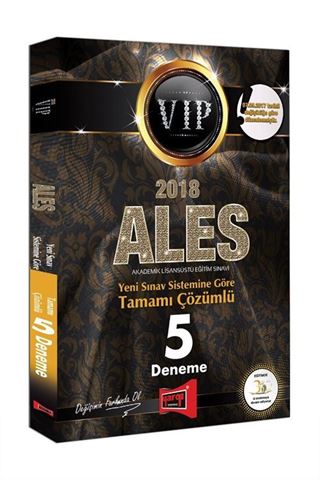 2018 ALES VIP Yeni Sınav Sistemine Göre Tamamı Çözümlü 5 Deneme