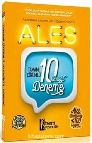 2018 ALES Tamamı Çözümlü 10 Fasikül Deneme