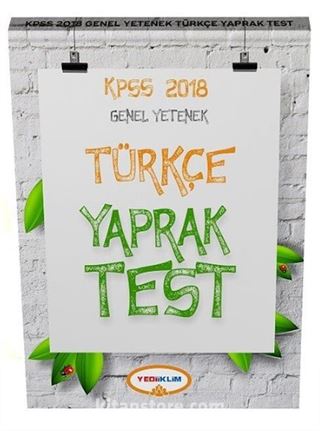 2018 KPSS Genel Yetenek Türkçe Çek Kopart Yaprak Test