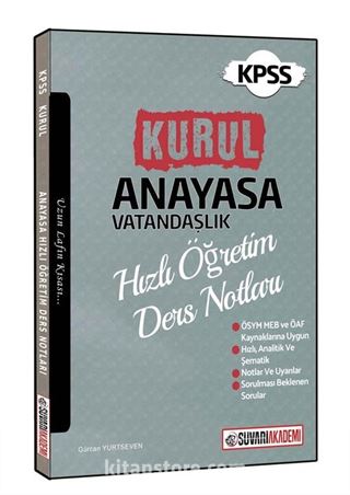 2018 KPSS Anaysa Vatandaşlık Hızlı Öğretim Ders Notları