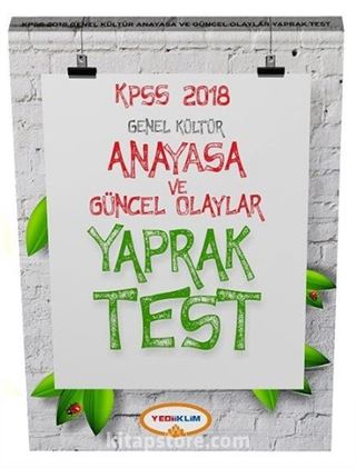 2018 KPSS Genel Kültür Anayasa ve Güncel Olaylar Çek Kopart Yaprak Test