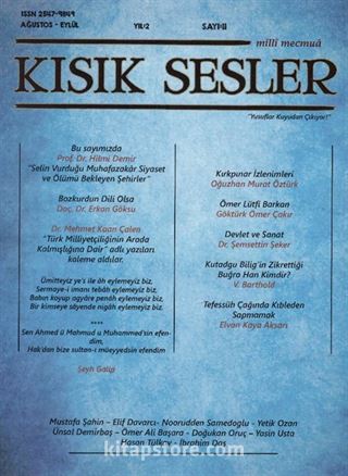 Kısık Sesler Dergisi Sayı:11 Ağustos-Eylül 2017