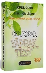 2018 KPSS Lise Ön Lisans Genel Yetenek Genel Kültür Çek Kopar Yaprak Test