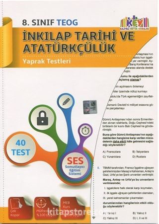 8. Sınıf TEOG İnkılap Tarihi ve Atatürkçülük Yaprak Testleri