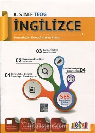 8. TEOG Sınıf İngilizce Somutlayıcı Konu Anlatım Kitabı