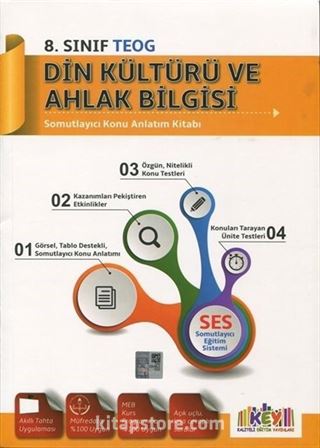 8. TEOG Sınıf Din Kültürü ve Ahlak Bilgisi Somutlayıcı Konu Anlatım Kitabı