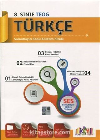 8. Sınıf Türkçe Somutlayıcı Konu Anlatım Kitabı