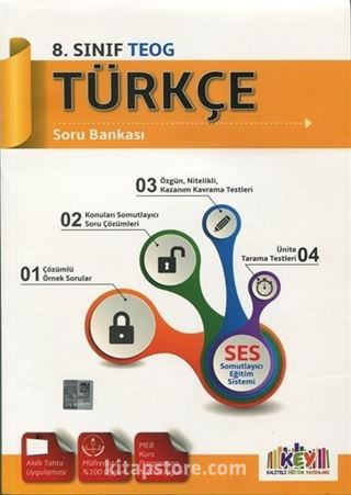 8. Sınıf TEOG Türkçe Soru Bankası Somutlayıcı Eğitim Sistemi