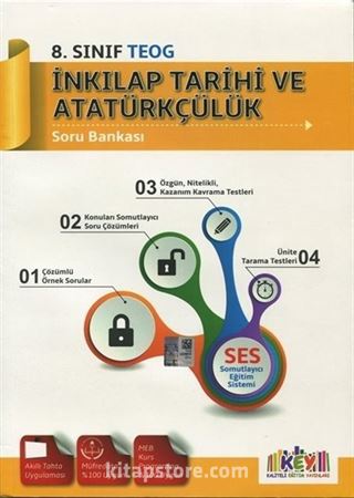 8. Sınıf TEOG İnkılap Tarihi ve Atatürkçülük Soru Bankası Somutlayıcı Eğitim Sistemi