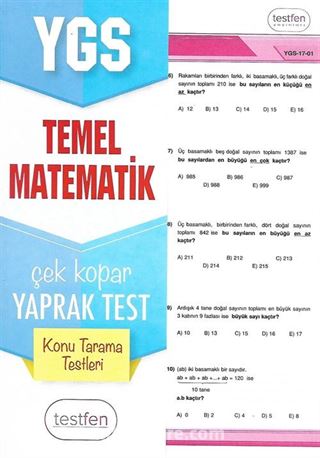 YGS Temel Matematik Konu Tarama Yaprak Testleri