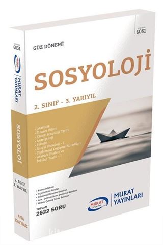 Güz Dönemi Sosyoloji 2. Sınıf 3. Yarıyıl Ana Kaynak (6031)