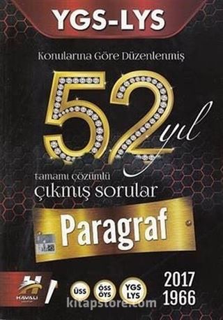 YGS LYS Paragraf 52 Yıl Tamamı Çözümlü Çıkmış Sorular