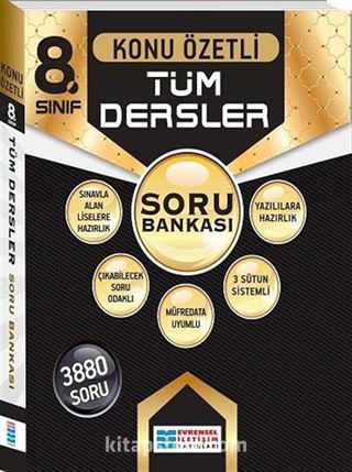 8. Sınıf Tüm Dersler Konu Özetli Soru Bankası