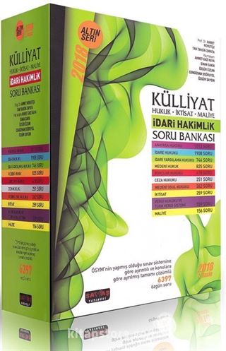 2018 Külliyat İdari Hakimlik Modüler Soru Bankası (10 Kitap)