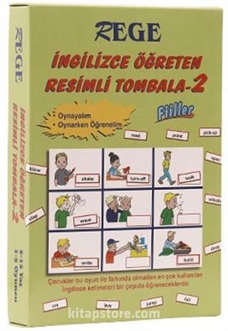 İngilizce Öğreten Resimli Tombala - 2 (Fiiller)