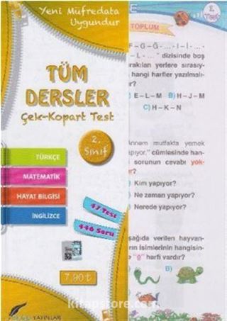 2. Sınıf Tüm Dersler Çek Kopart Yaprak Test