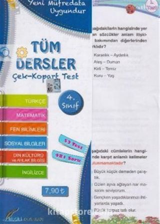 4. Sınıf Tüm Dersler Çek Kopart Yaprak Test