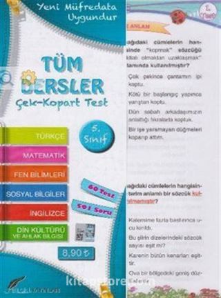 5. Sınıf Tüm Dersler Çek Kopart Yaprak Test