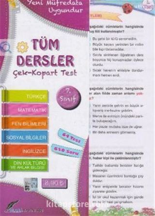 7. Sınıf Tüm Dersler Çek Kopart Yaprak Test