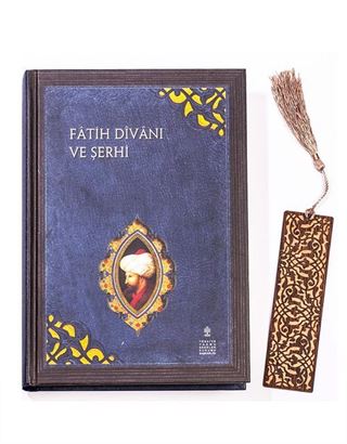 Fatih Divanı ve Şerhi (Ciltli) + Ahşap Ayraç - Lale - Rölyef Cevizli