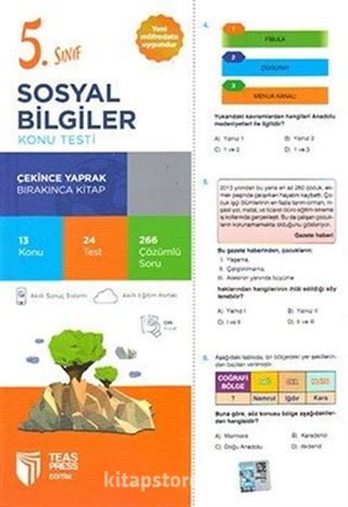 5. Sınıf Sosyal Bilgiler Yaprak Test Çek Kopar (Yeni Müfredat)