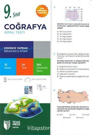 9. Sınıf Coğrafya Yaprak Test Çek Kopar (Yeni Müfredat)