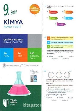 9. Sınıf Kimya Yaprak Test Çek Kopar (Yeni Müfredat)